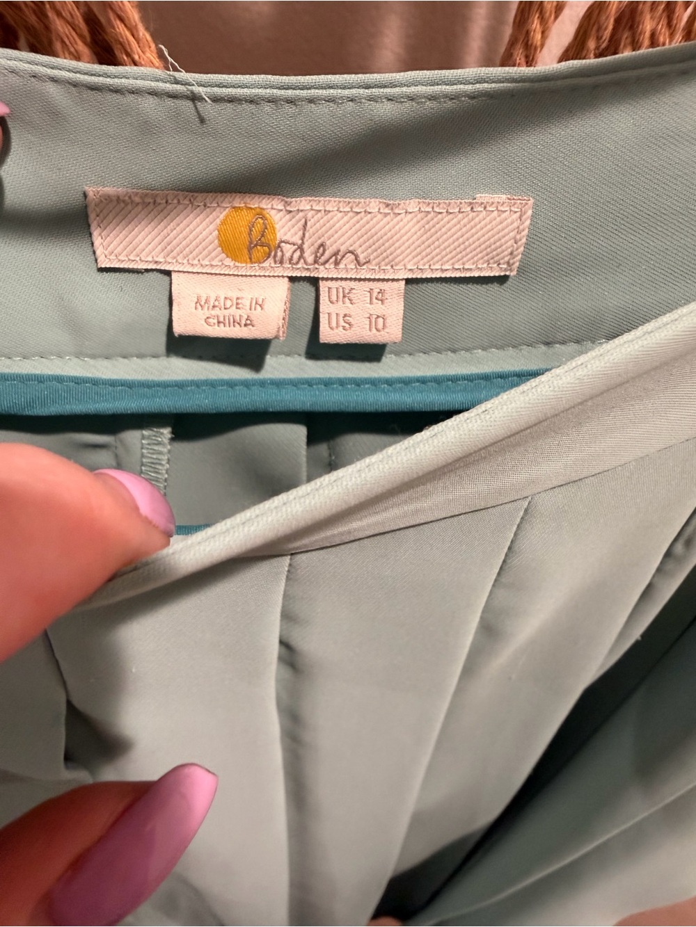 Boden Sage Green Pleated Midi Skirt US 10 | UK 14 | Mint Seafoam - Picture 2 of 4